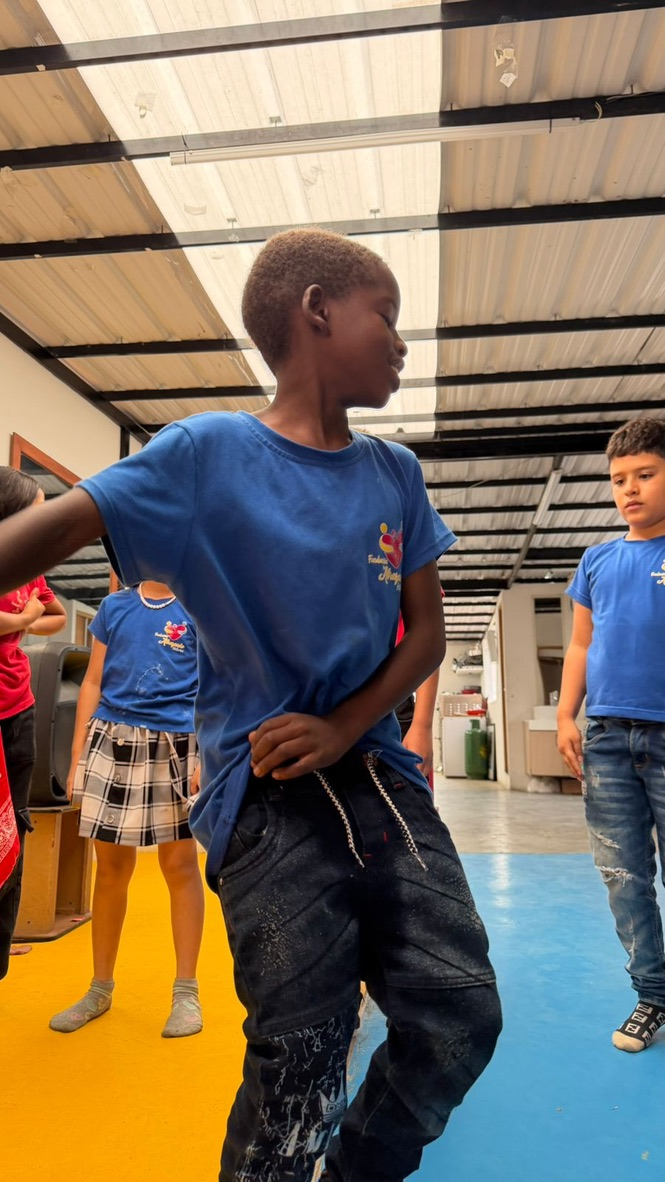Dancing at the center.
