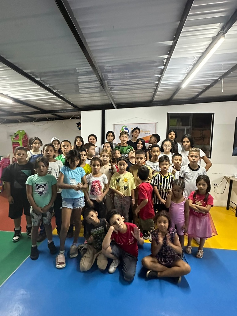Children together for a group photo.
