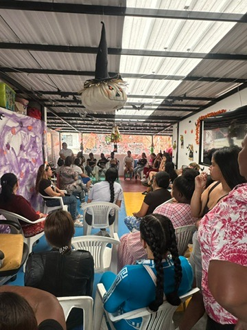 A community meeting at the center.