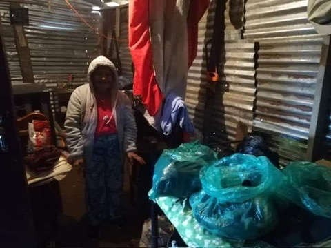 Supplies delivered to a family at home.