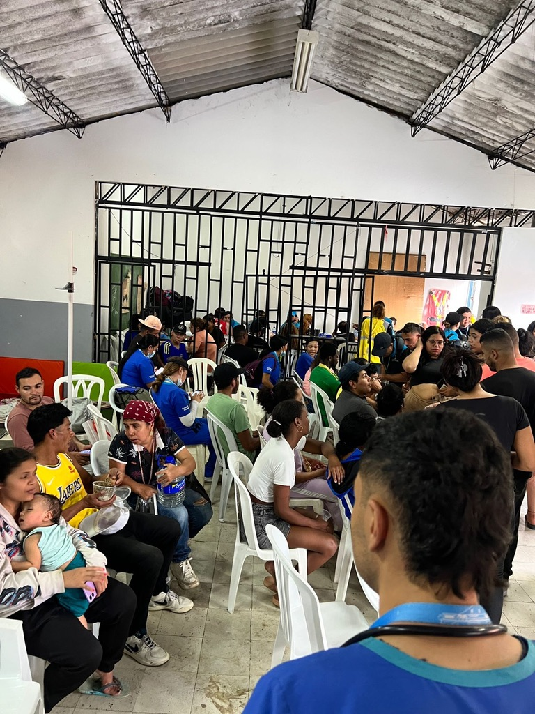 A full hall of children at an RTU event.