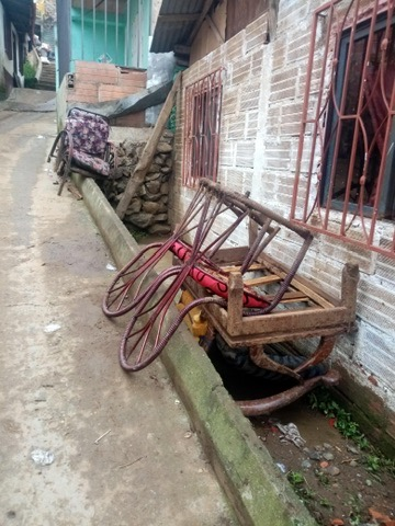Furniture ruined by the flooding.