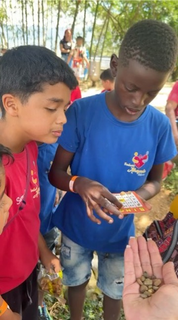 Learning about seeds on an outing.