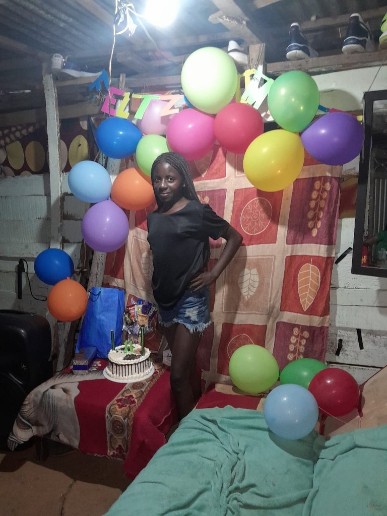Celebrating a birthday with one of the girls in our programs.