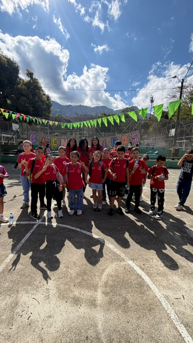 The group at a sports day in Medellín.
