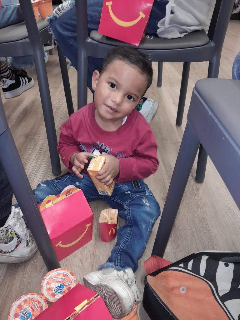 A little one enjoys a special treat.